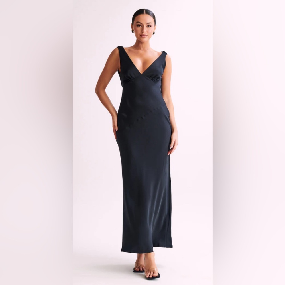 Meshki Nadia Satin Maxi Dress with Low Back Cowl